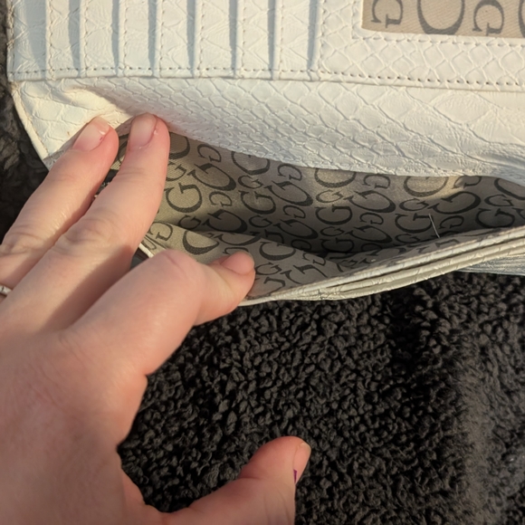 Cream Croco-Embossed Wallet by Guess - Picture 7 of 8